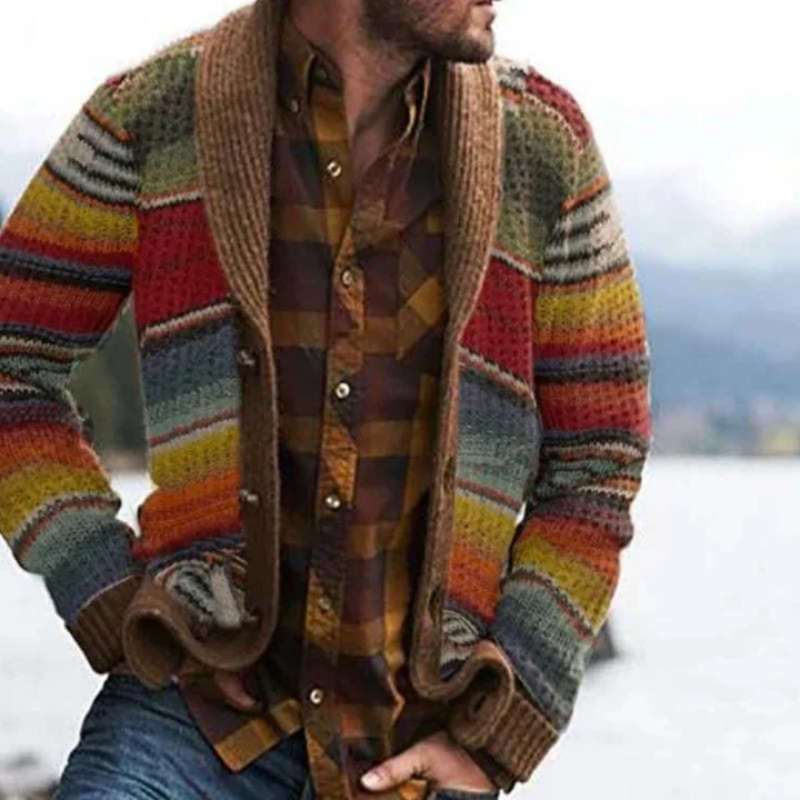 Carl - Stilvolle karierte Strickjacke