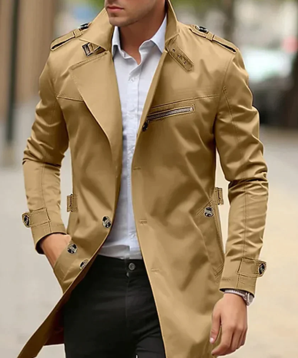 Oscar - Eleganter langärmeliger Trenchcoat