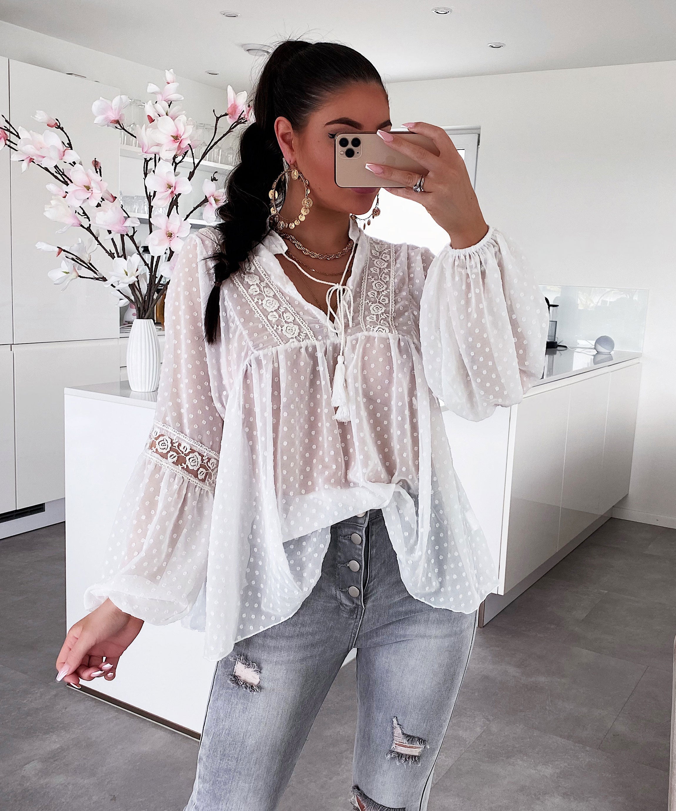 Sophie Weiße Bluse