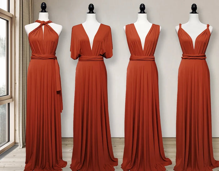 VersaGlam Elegante Convertible Abend Maxikleid – Fließend & Verstellbarer Sitz