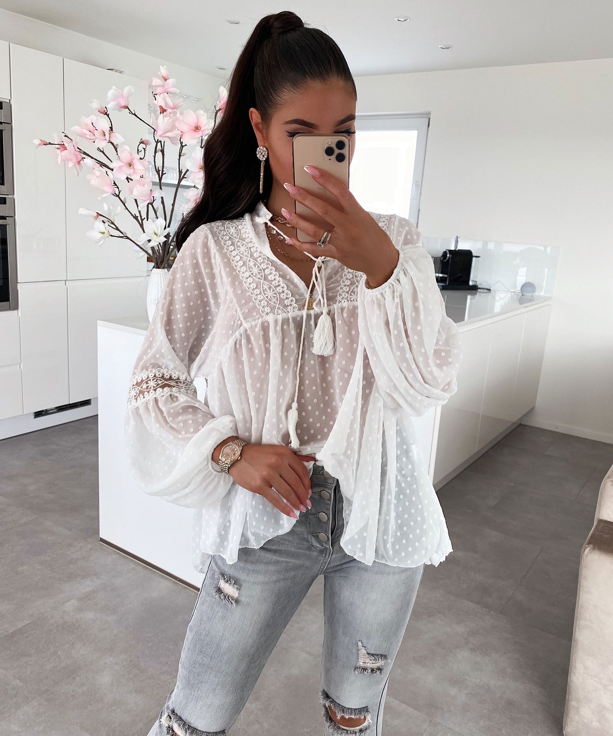 Sophie Weiße Bluse
