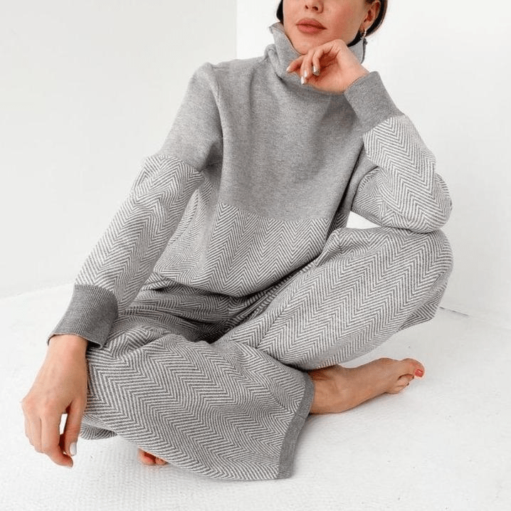 Cate Rollkragenpullover mit weitem Hosenanzug Zweiteiliges Set