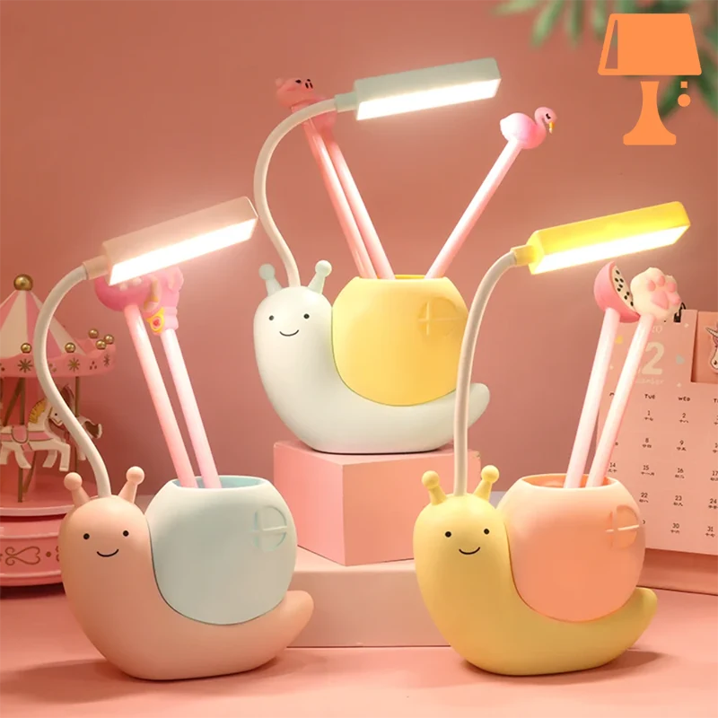 SnailGlow - Yndige Schreibtischlampe und Stifthalter in einem
