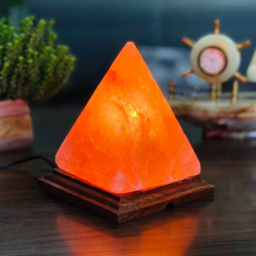 ZenGlow Pyramide Himalaya-Salzlampe – Beruhigendes warmes Umgebungslicht