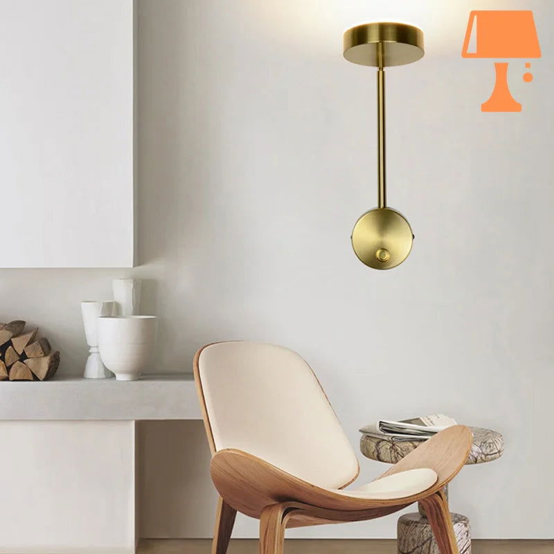 LumaFlex Guld LED Wandleuchte – Elegantes Design mit 360° drehbarem Kopf