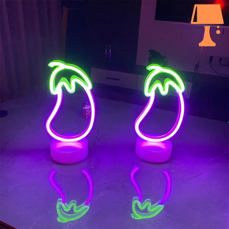 VegaGlow Aubergine Neonlampe – Lustige und Farbige Beleuchtung für Ihr Zuhause