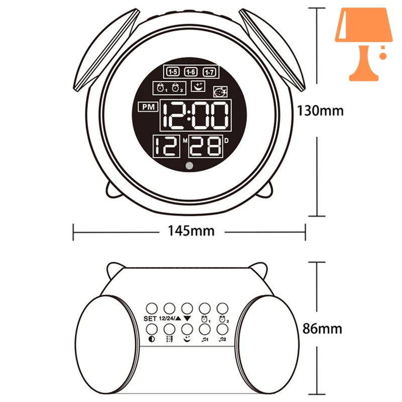 LumiTune - Farbwechselndes LED-Wecker mit Bluetooth-Lautsprecher