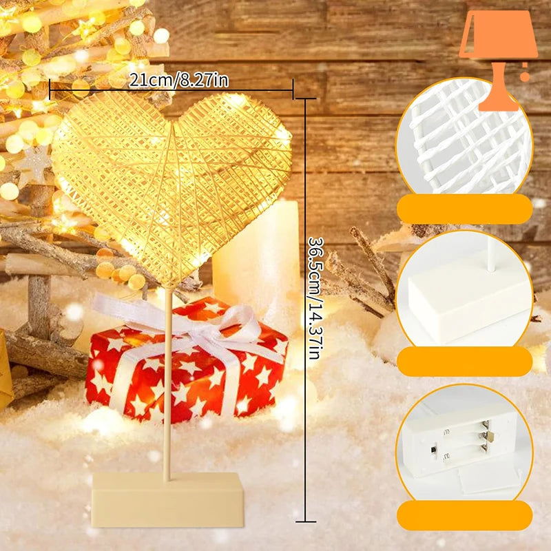 LumiHeart - Gewebtes Herz LED Nachtlicht