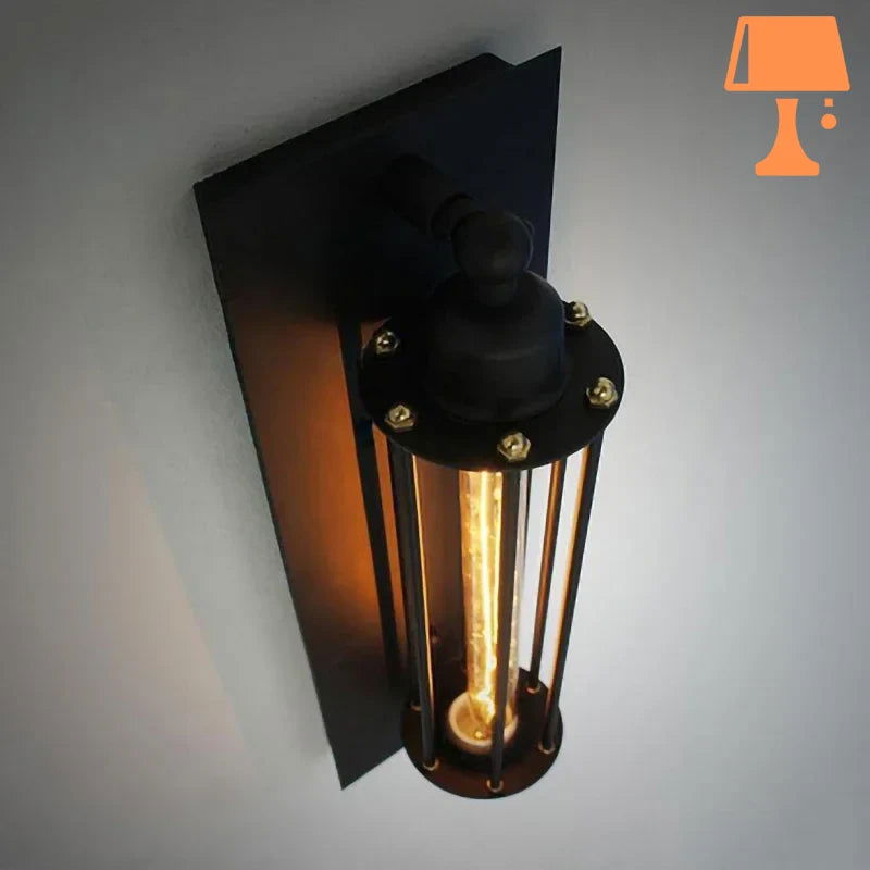 RetroGlow – Vintage industrielle Glasrohr-Wandleuchte