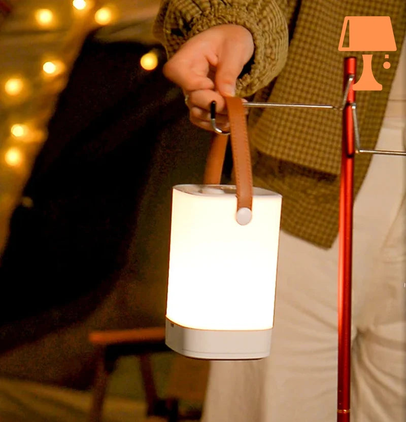 LumiCarry – Tragbare LED- Tischlampe mit Ledergriff