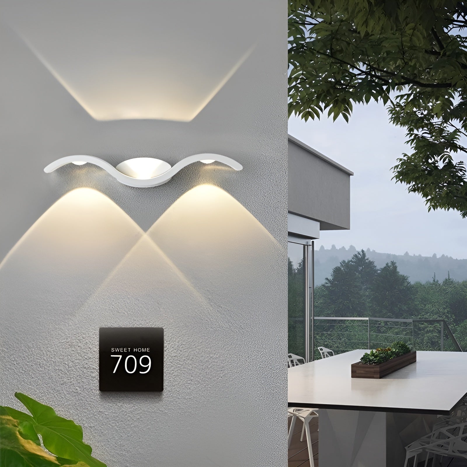 Moderne wasserdichte LED-Wandleuchte für Innen- und Außenräume