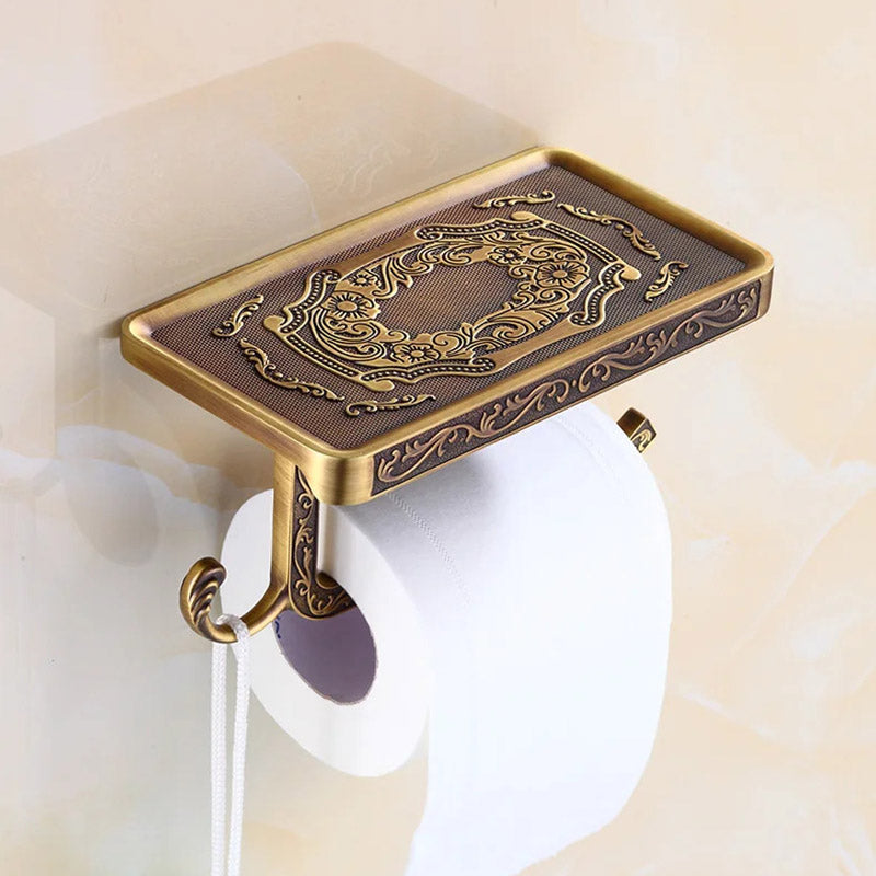 RegalHold - Toilettenpapierhalter im antiken Stil mit Regal