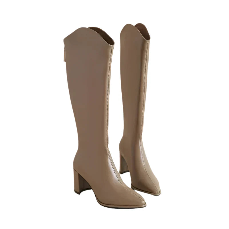 Verona kniehoge Stiefel für Frauen – Elegante, spitz zulaufende Stiefel