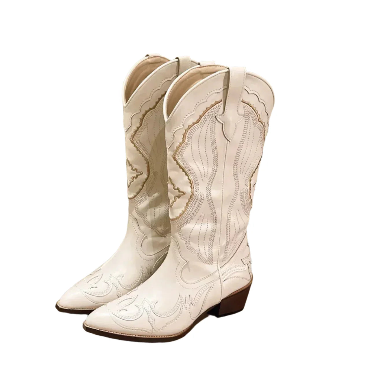 Dakota Damenschuhe mit Stickerei in mittlerer Höhe – Stilvolle, westlich inspirierte Fußbekleidung