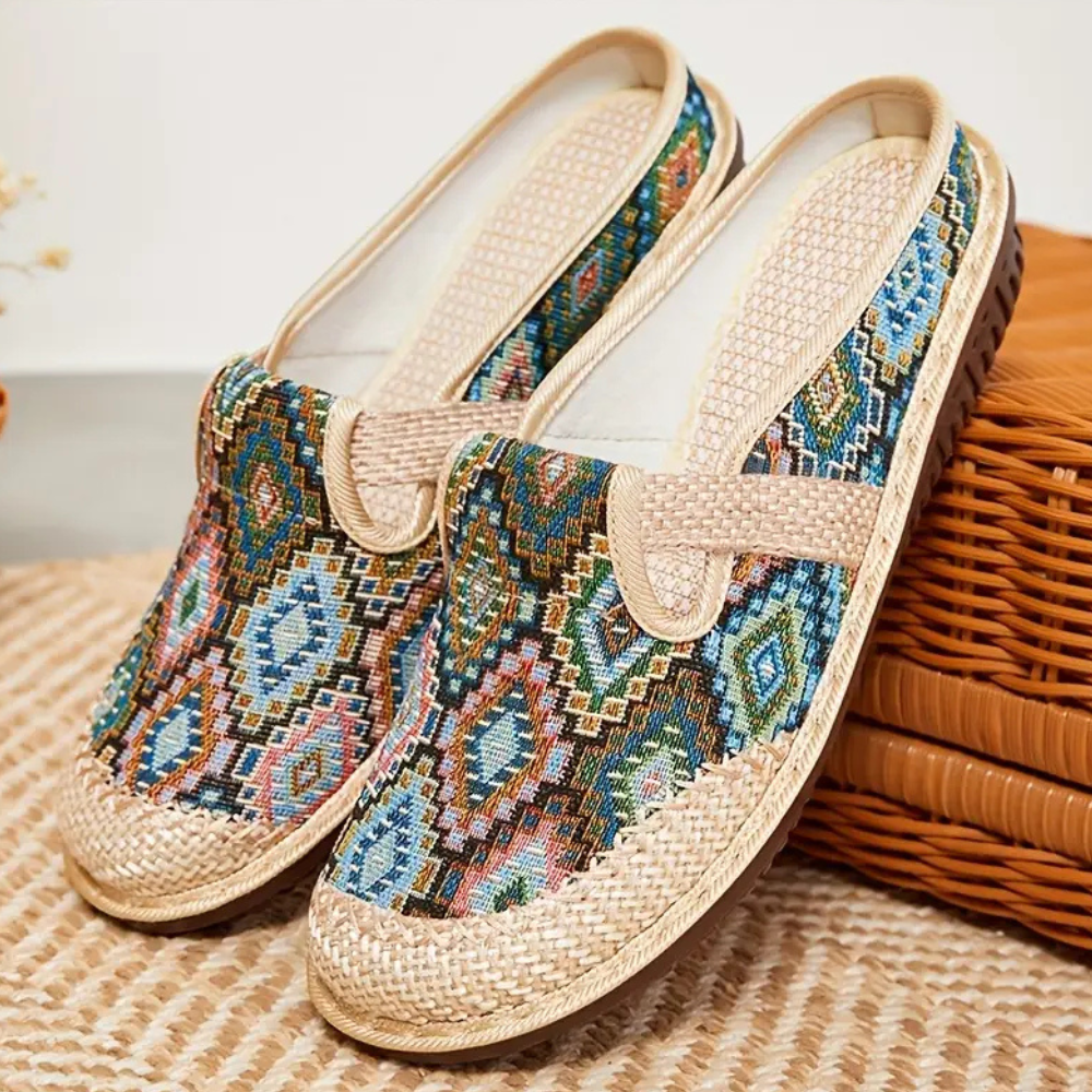 Elizabeth - Boho-Chic gewobene Slip-On Schuhe