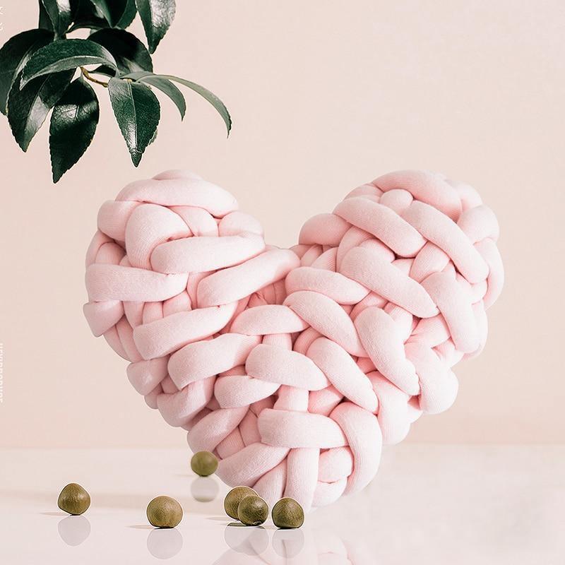 Valentinstag Herz Chunky Strickkissen