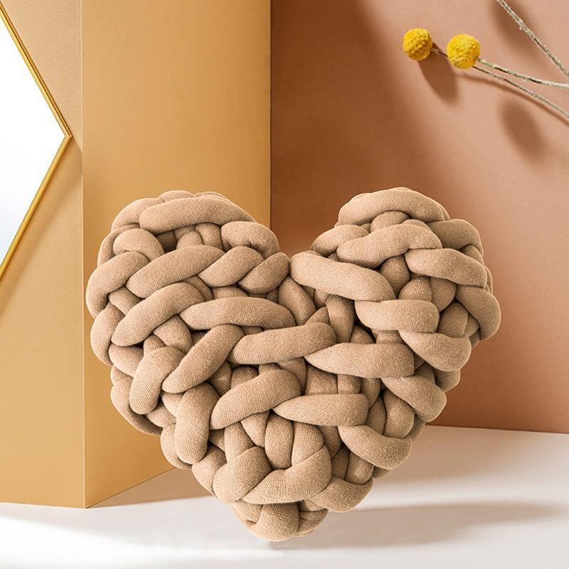 Valentinstag Herz Chunky Strickkissen