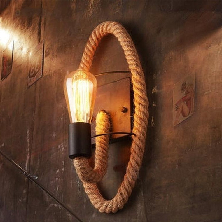 RetroGlow Wandleuchte – Stilvolles Vintage-Design mit einzigartigem rundem Rahmen