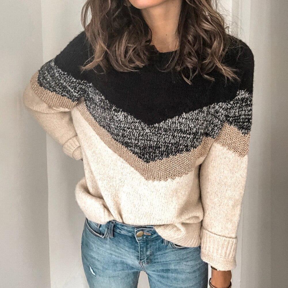 Line - Warmer langärmeliger Pullover mit Rundhalsausschnitt für Damen