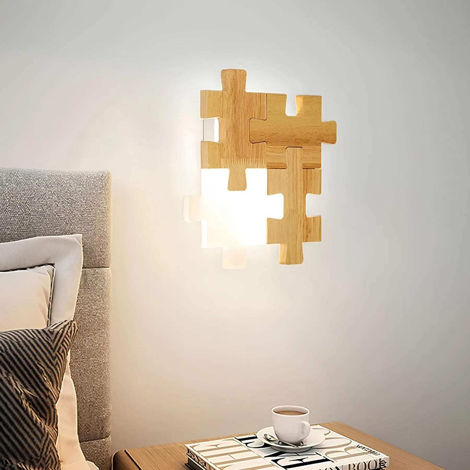 PuzzleGlow – Moderne Stichsäge-Wandleuchte