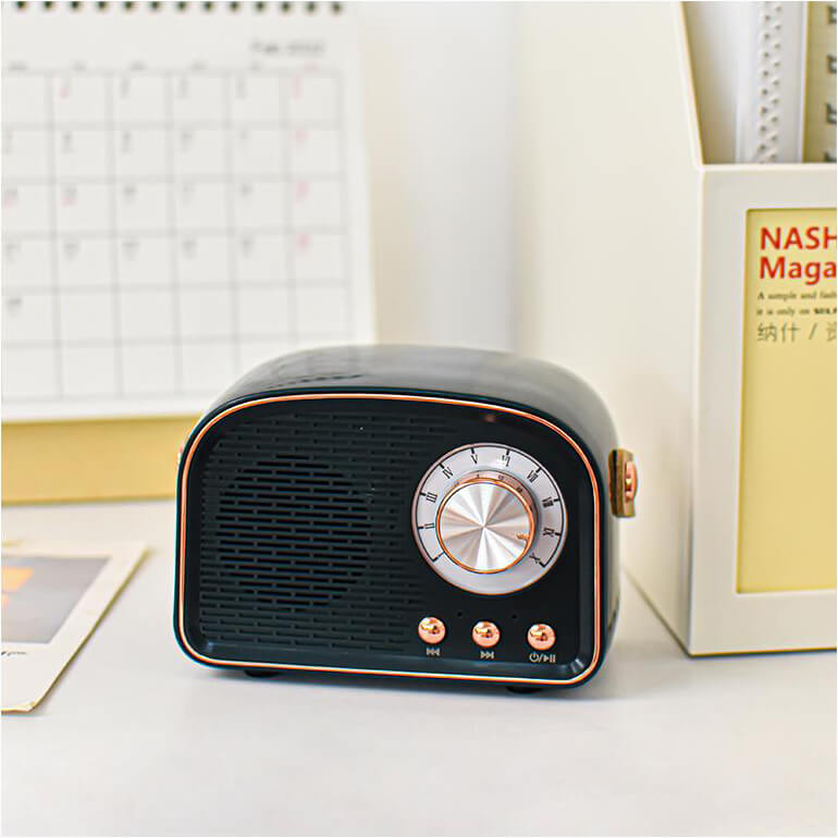 RetroVibe - Bluetooth-Lautsprecher im Vintage-Stil mit FM-Radio