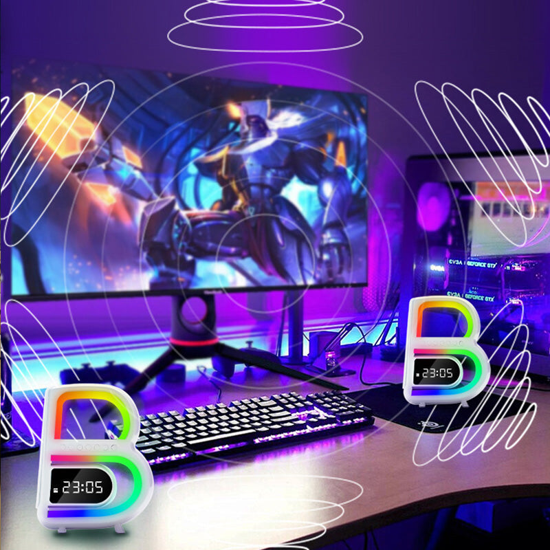BrightB - LED-Buchstabenlampe B mit Uhr und Regal