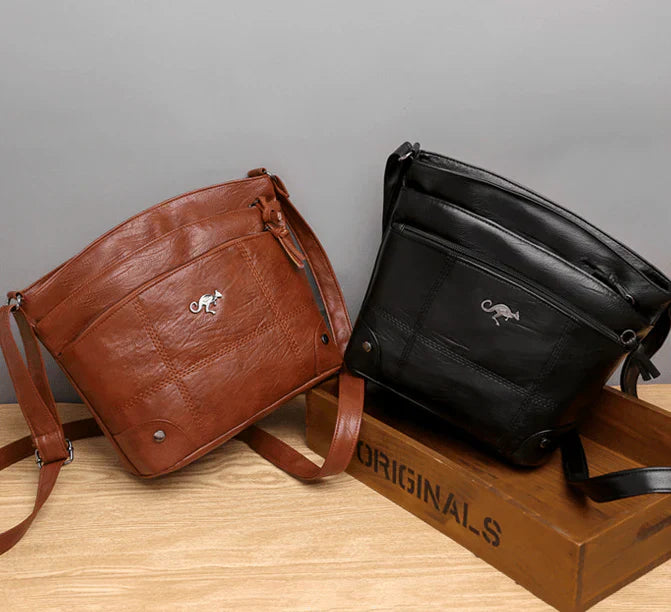 Kollete PU-Schultertasche aus Leder
