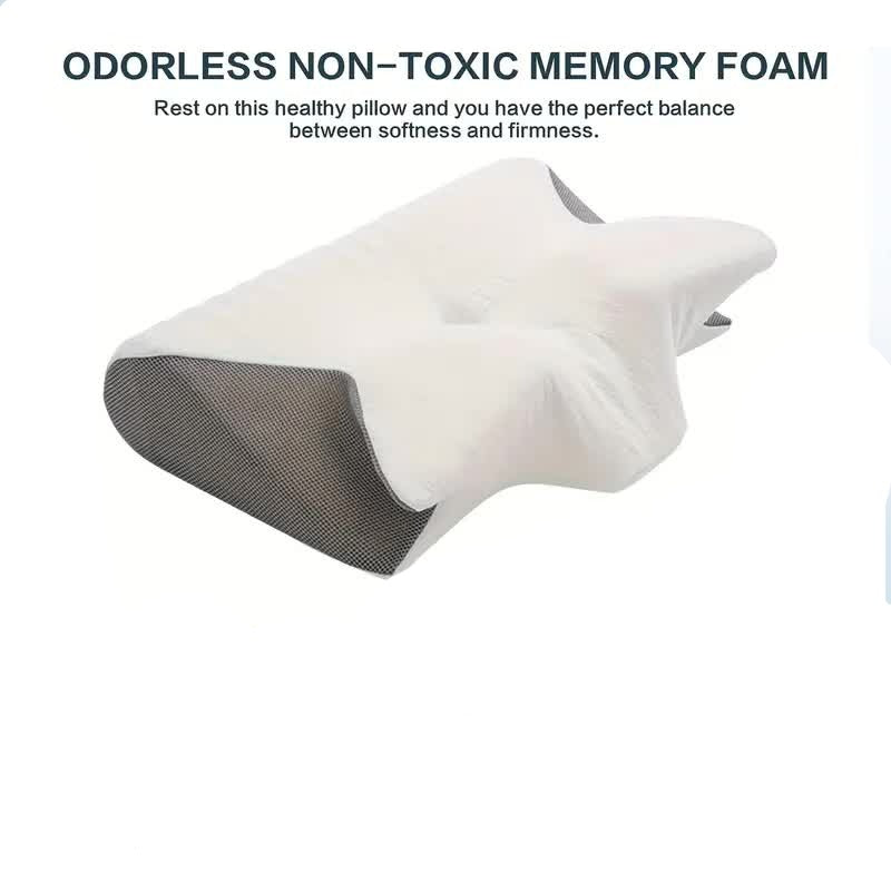 SleepEase Schmetterlings-Memory-Schaumkissen – Ergonomische Unterstützung für Seiten- und Rückenschläfer