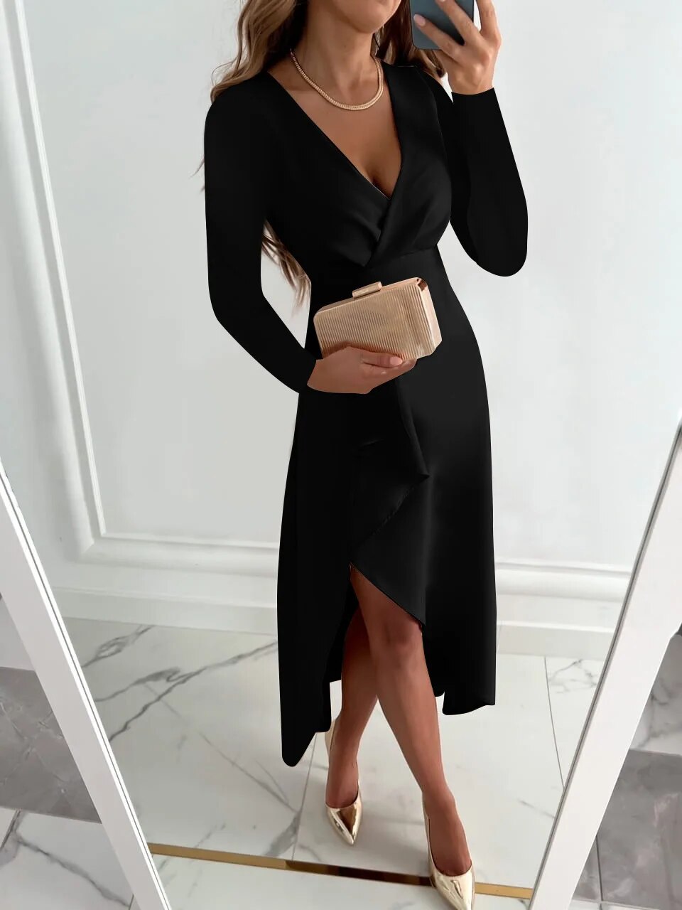 Celeste Moderne Midi-Kleid