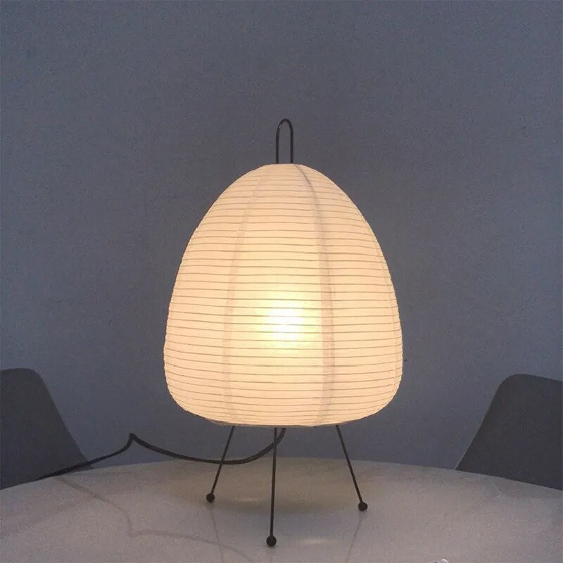 AmbientGlow - moderne Mid-Century Rispapirbordlampe