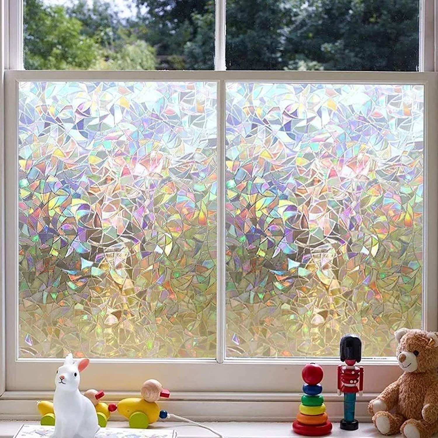 CrystalView - Wiederverwendbare Regenbogen-Privatsphäre-Fensterfolie