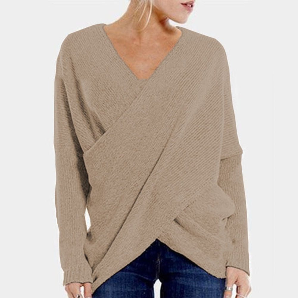 Olga Cross Pullover mit V-Ausschnitt