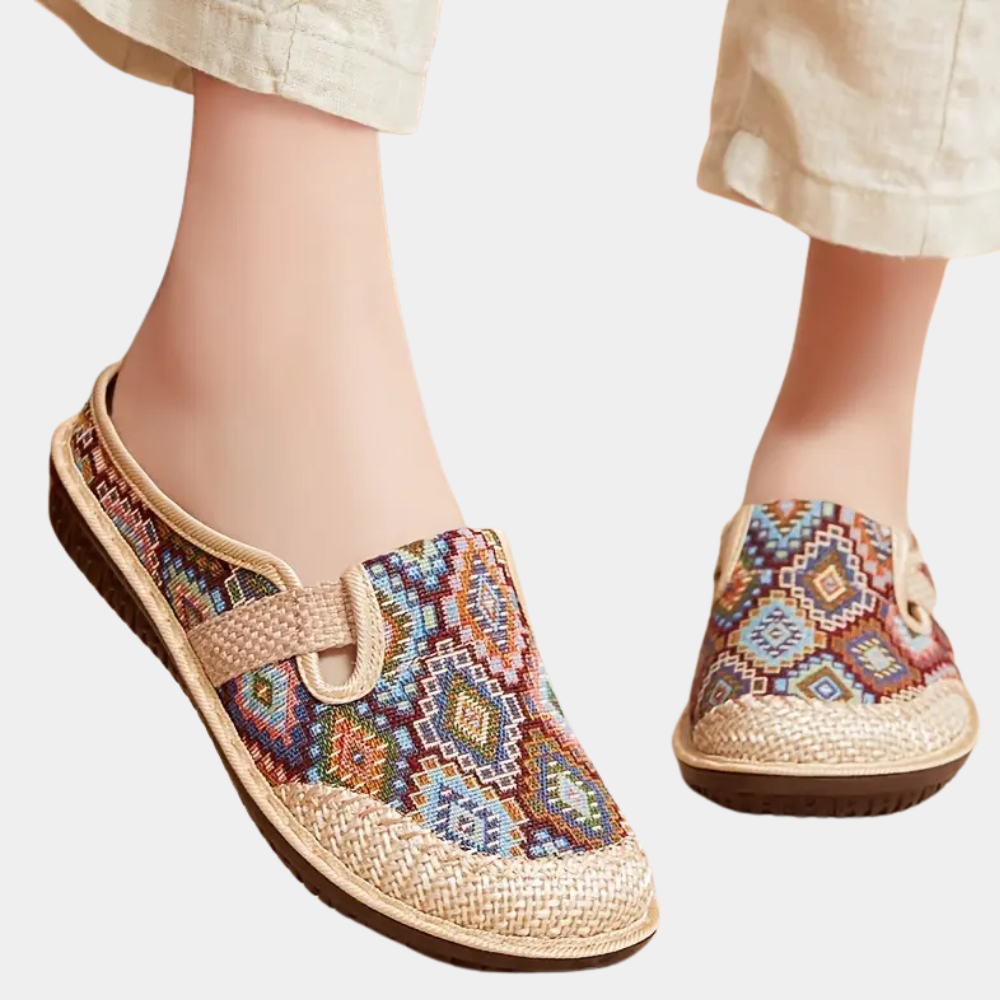 Elizabeth - Boho-Chic gewobene Slip-On Schuhe